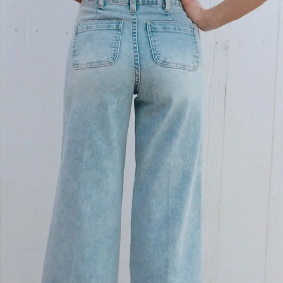 OAT NY Women's Light Blue Wide-Leg Jeans - Picture 2 of 4